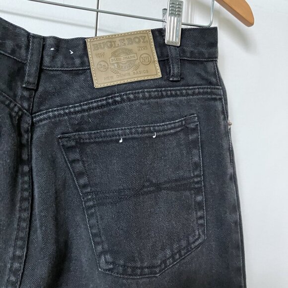 Vintage Bugle Boys Jeans Mens 32x30 Black Straight Leg - Picture 2 of 8